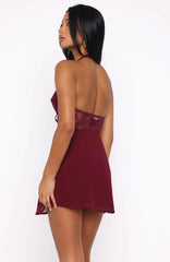 Diamonds Are Forever Mini Dress Burgundy