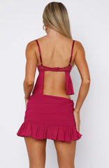 In My Way Mini Skirt Berry