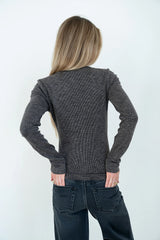 Bennet Lace Trim Top in Black