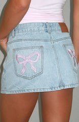 About A Girl Denim Mini Skirt Mid Blue