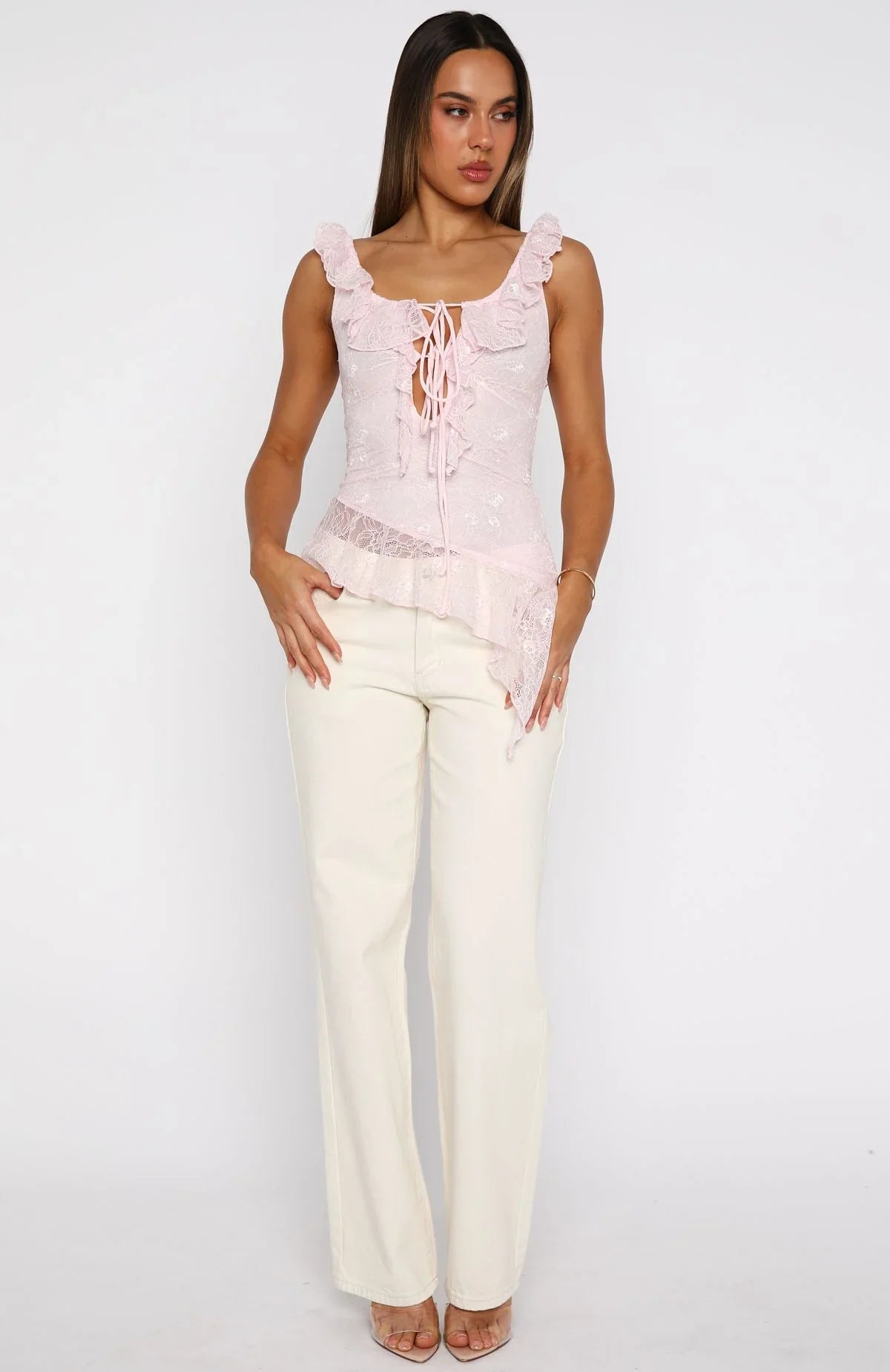 So Iconic Lace Top Baby Pink