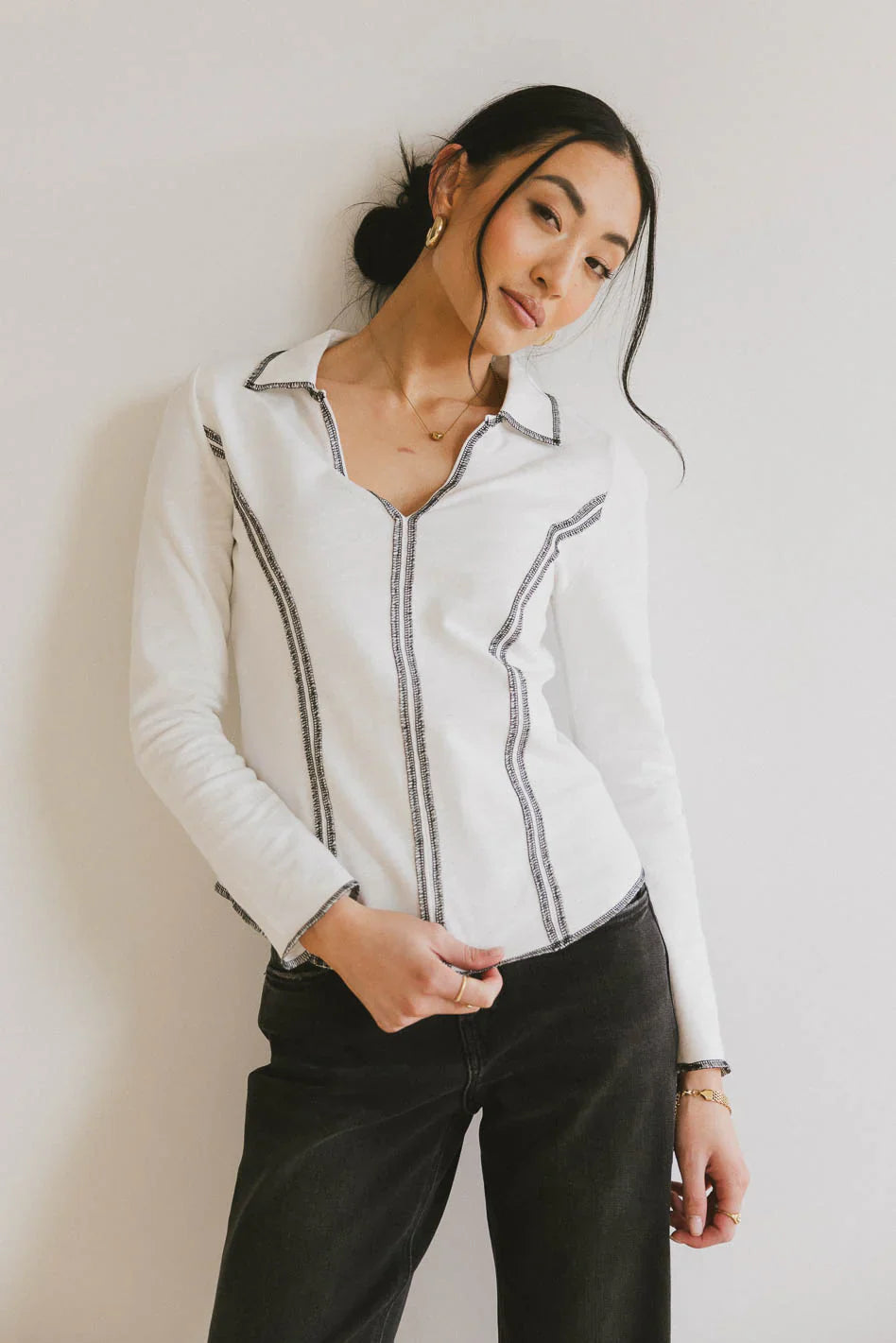 Rhys Collared Top