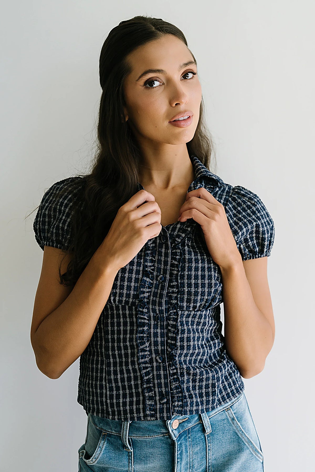 Bethany Plaid Blouse