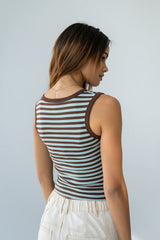 Kylen Striped Tank Top in Mint