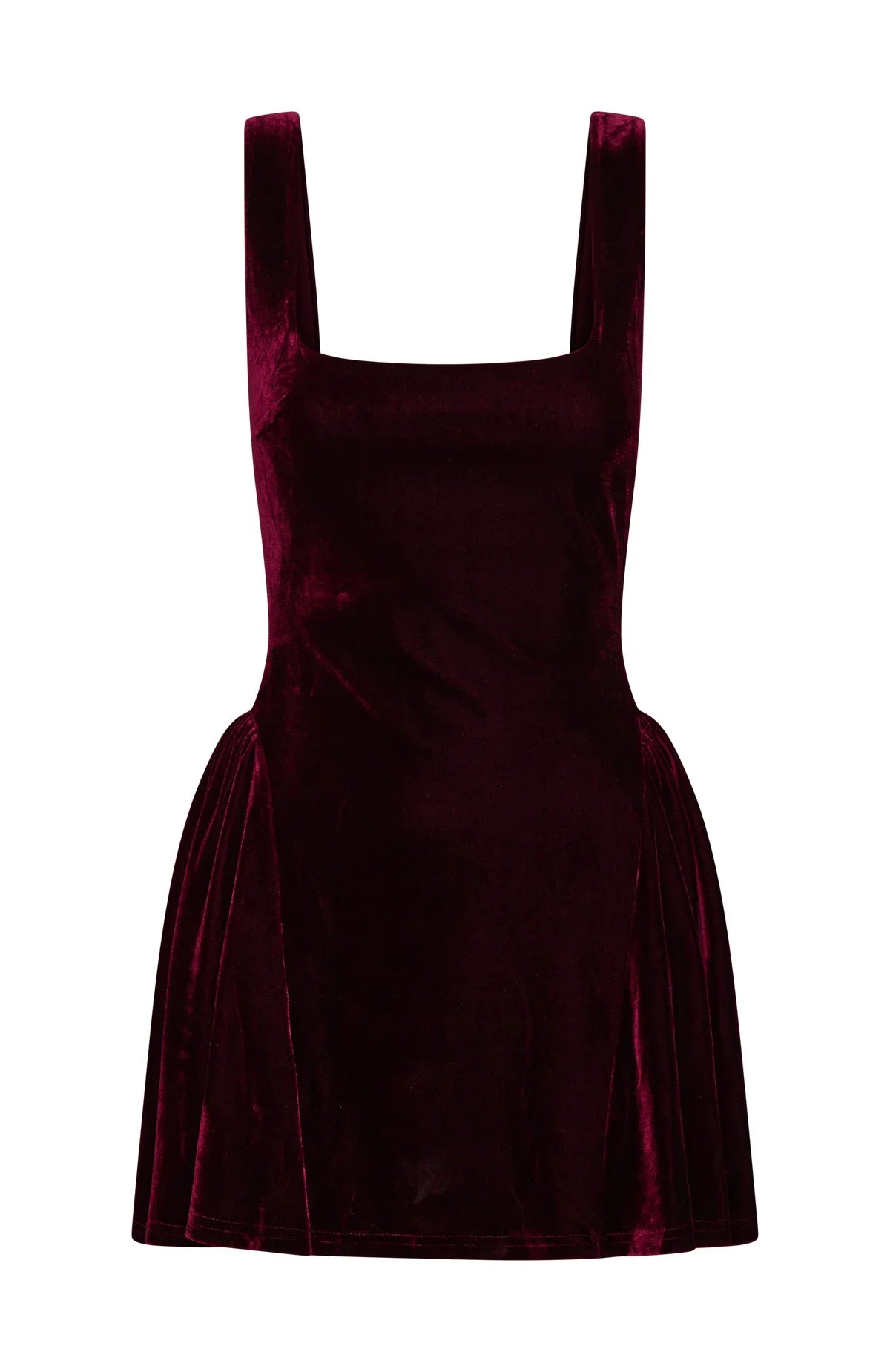 Midnight In Paris Velvet Mini Dress Burgundy